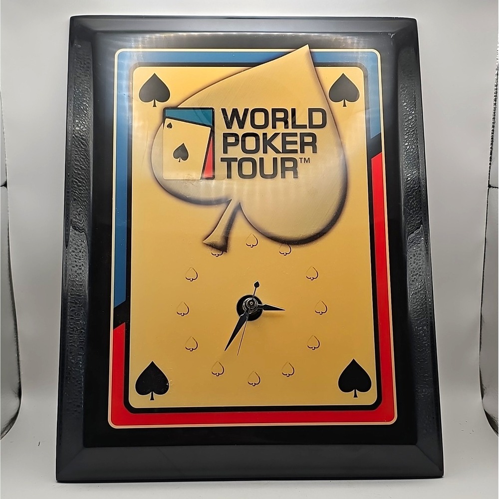 World Poker Tour Rectangular Analog Quartz Wall Clock, Battery Powered Poker